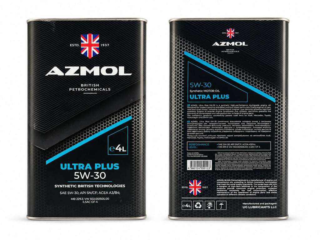 Huile moteur AZMOL Ultra Plus 5W-30 – 100% Synthétique