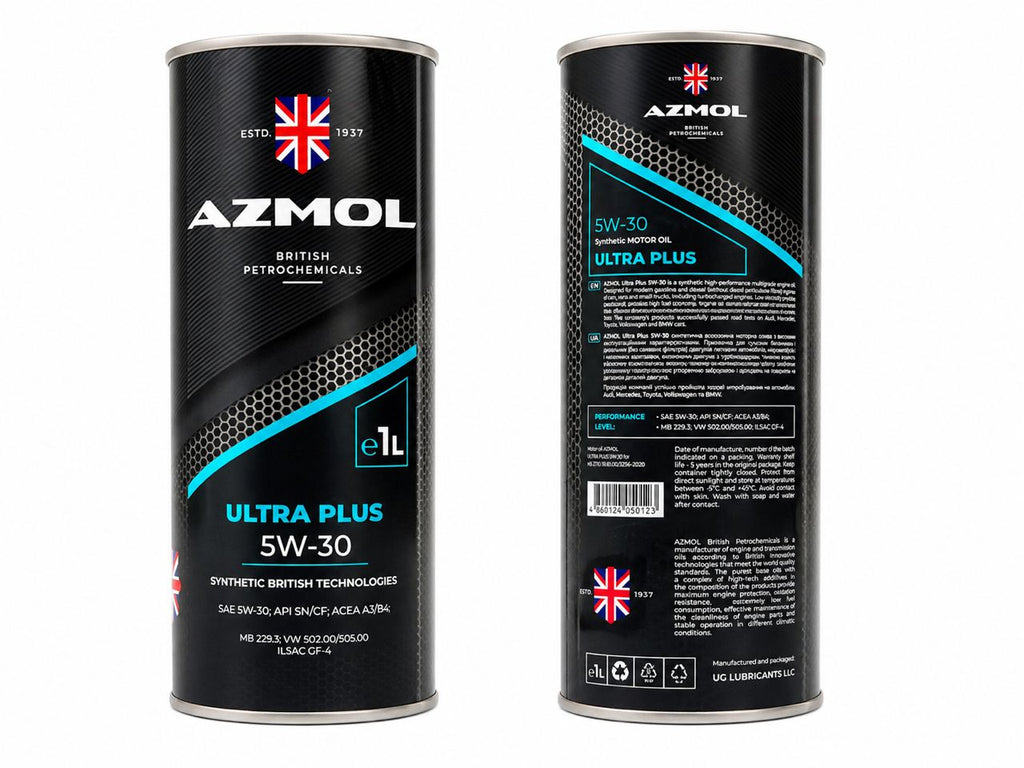 Huile moteur AZMOL Ultra Plus 5W-30 – 100% Synthétique